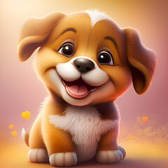 Credible_cute_Puppies_smiling_volumetric_lighting_with_a_stunning