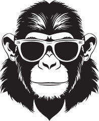 Monkey in a business suit and sun glasses Vector Illustration, SVG