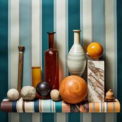 A Collection of Objects in a Unique Composition, Flat Lay Compositions, Isolated Objects, Textures and Patterns