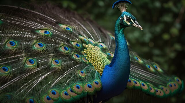 Stunning Peacock Display: Vibrant Colors! AI Generated Generative AI