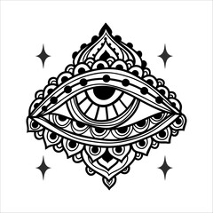 Magic Eye. Ink style. Vector illustration.