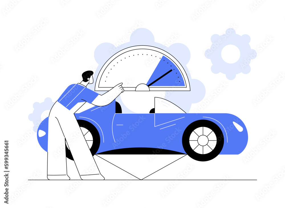 Wall mural Car tuning abstract concept vector illustration.