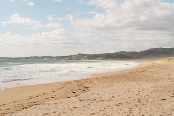 Fototapeta na wymiar Beach on the coast of Galicia, Pontevedra, Spain. Lanzada beach.
