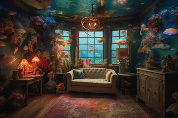 Obraz premium Enchanting Underwater Flat Interior