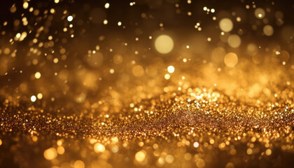Fototapeta na wymiar Close-up macro shot of a Golden Spreading Glitter