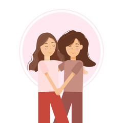 Warm friendly hugs. Hug concept vector illustration.