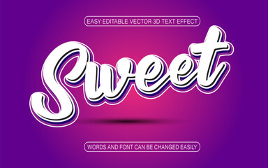 Sweet 3D Editable text effect style