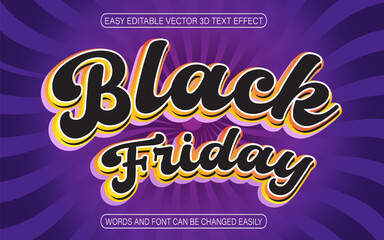 Black Friday 3D Editable text effect style