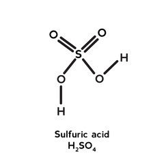 Sulfuric acid molecular structure isolated on white background