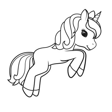 recommend clip art: Cute Cartoon Unicorn. Illustration on transparent background