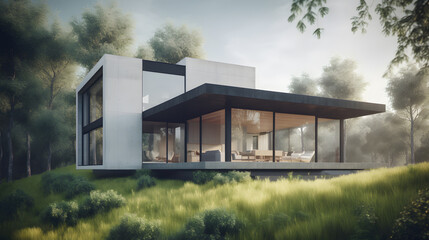 a beautifully designed modern house created with generative AI