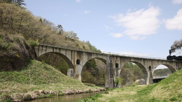 SL Ginga across Megane Bridge