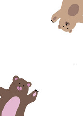 two bears on a white background