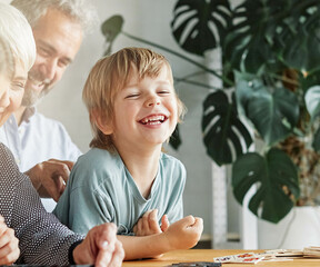 grandchild family child grandparent grandfather grandmother grandson boy fun portrait game playing...