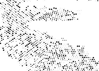 Halftone monochrome dot pattern. Minimalism, vector. Black dots on white background. Background for posters, websites, business cards, postcards.