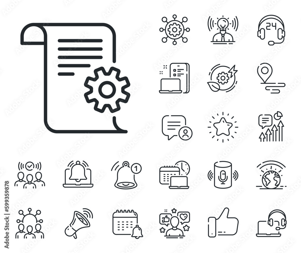 Aufkleber instruction sign. place location, technology and smart speaker outline icons. technical documentatio