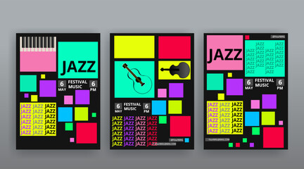 Mוusic flyer for Jazz or Electronic and Rock Music Fest