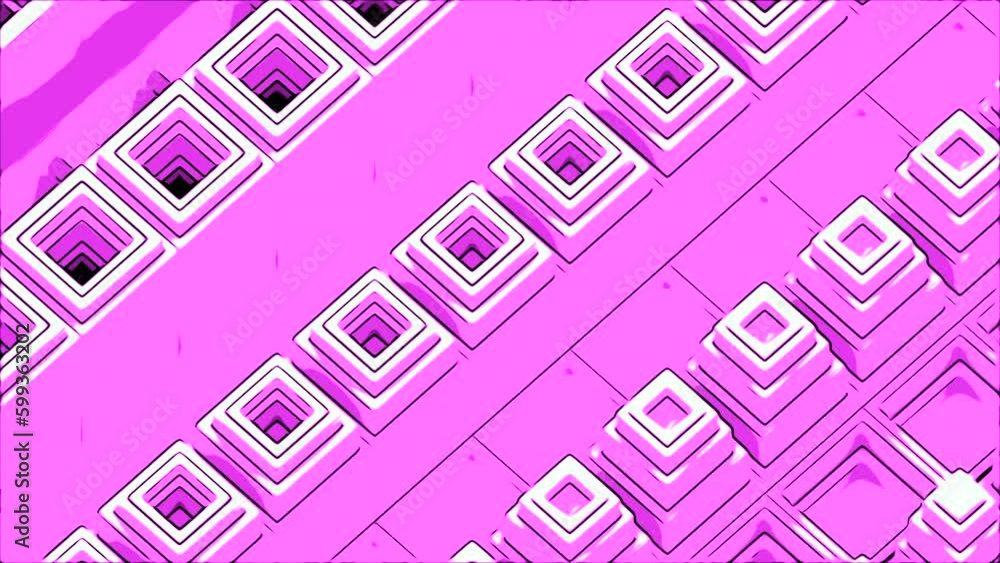 Poster diagonal rows of up and down moving shapes. design. colorful 3d rhombuses.