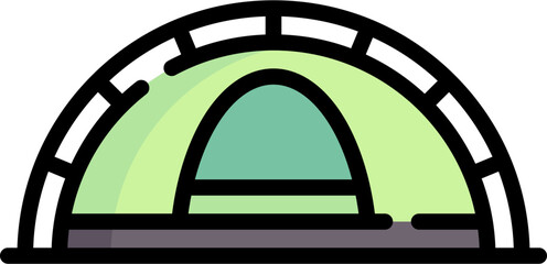 Fototapeta na wymiar Tent Transparent EPS Icon. Tent editable stroke icon.