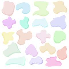 volumetric colored spots on a white background