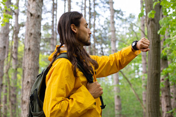 Man in forest