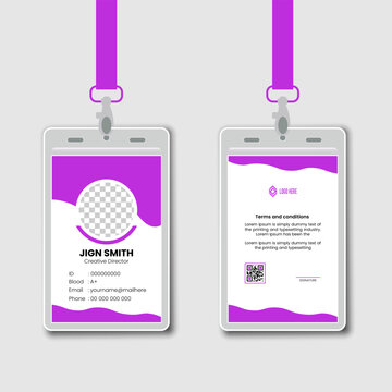 professional corporate id card template, clean id card design with realistic mockup