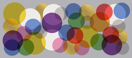 Fondo abstracto con multitud de burbujas de diferentes tamaños y colores, sobre fondo de color gris perla