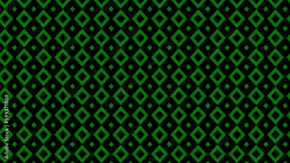 Poster background with pulsating diamonds. design. simple pattern with moving diamonds on black background.