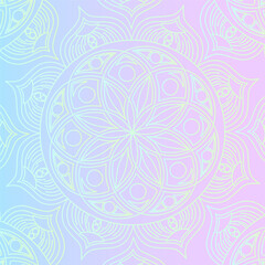 Gradient wallpaper with mandala pattern. Vector background for yoga and meditation