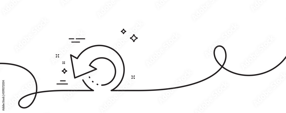 Poster recovery info line icon. continuous one line with curl. backup data sign. restore information symbol