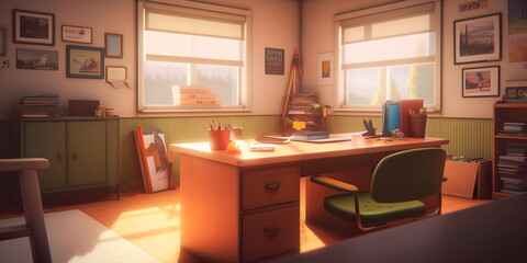 school counselor's office, with a counselor providing support and guidance to a student. Generative AI