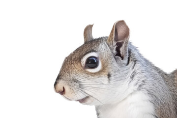 an isolated Grey Squirrel portrait, preservation, backyard wildlife, Wildlife-themed, photorealistic illustration on a transparent background cutout in PNG. generative AI