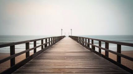 Fototapeta premium Pier, minimalistic photography. Generative AI