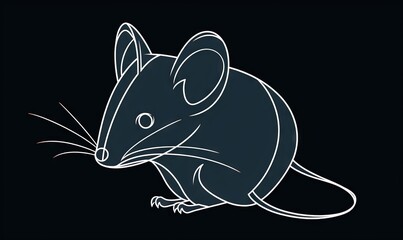  a rat sitting on its hind legs on a black background.  generative ai
