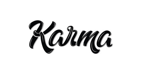 Karma. Handwritten modern text calligraphy inscription. Suitable for social media posts, t-shirt printing, covers, and banners. Vector word karma.
 - obrazy, fototapety, plakaty