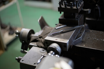 Parts processing work with a lathe