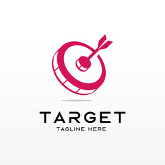 Arrow right on target logo design template
