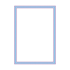 Frame shape icon, vertical rectangle decorative vintage border doodle element for simple banner design in vector illustration