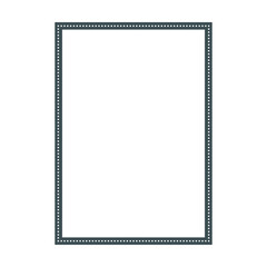 Frame shape icon, vertical rectangle decorative vintage border doodle element for simple banner design in vector illustration