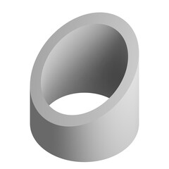 Abstract three-dimensional cylinder design element. 3d infographic presentation prism icon.