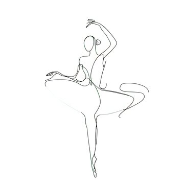 Ballerina drawn with lines
