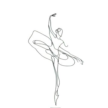Ballerina drawn with lines