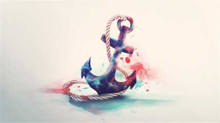 Colorful Anchor Illustration for National Maritime Day