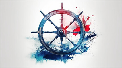 Colorful Steering Wheel Illustration for National Maritime Day