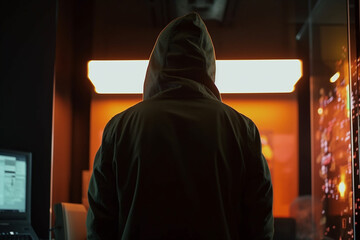 Hacker Mann anonym mit Kaputze, ai generativ