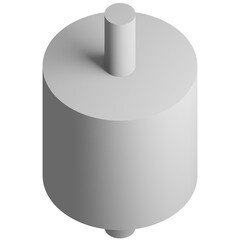 Cylinder icon design element. Isometric prism, business presentation infographic object.