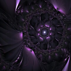 purple and dark black void in fractal art and volumetrics