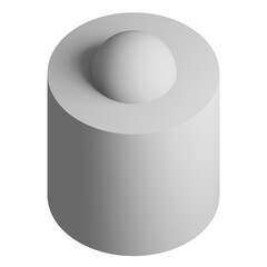 Cylinder icon design element. Isometric prism, business presentation infographic object.