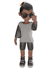 3d cartoon character with glasses