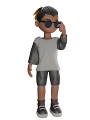 3d cartoon character with glasses
